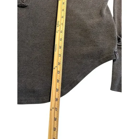 *SOLD* We The Free by Free People Waffle Knit Henley – Charcoal Grey Size XL - Picture 7 of 7